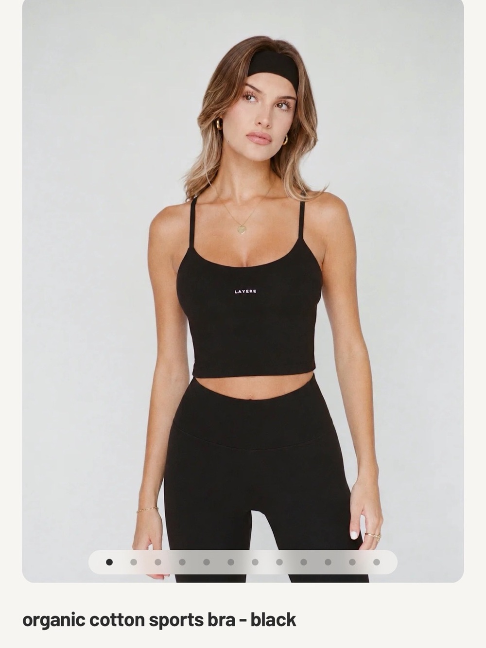 Layere Organic Cotton Crop Sports Bra - Black